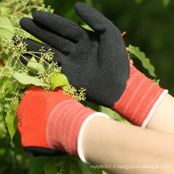 L&#39;horticulture flexible NMSAFETY utilise du latex de calibre 13 sur les gants de jardin de palmier